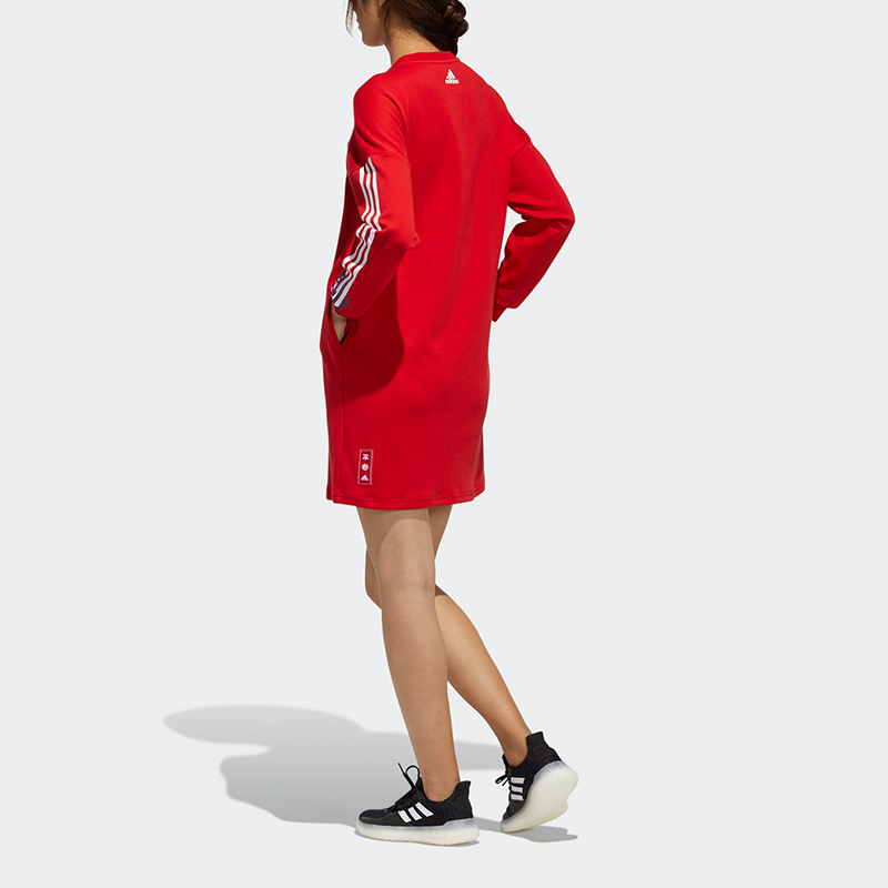 Женское худи adidas CNY Сollection (красное) — фото 3