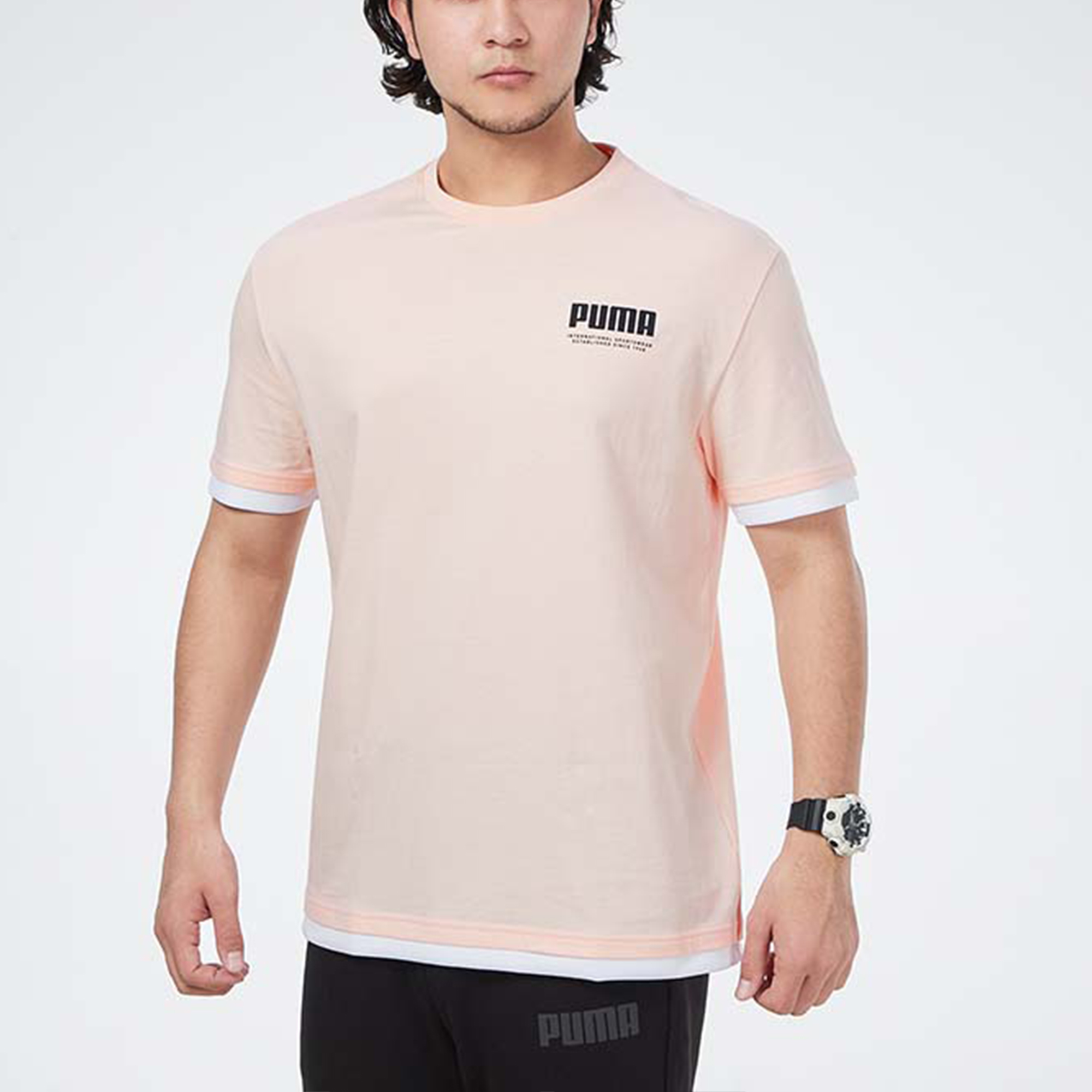 Мужская футболка PUMA (розовая) — фото 4