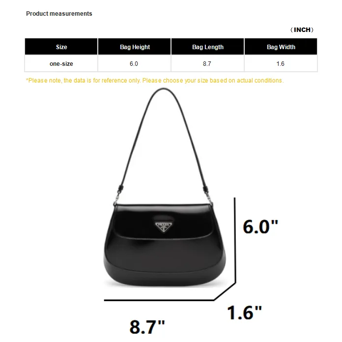 PRADA Cleo Leather Shoulder Bag Women's Black