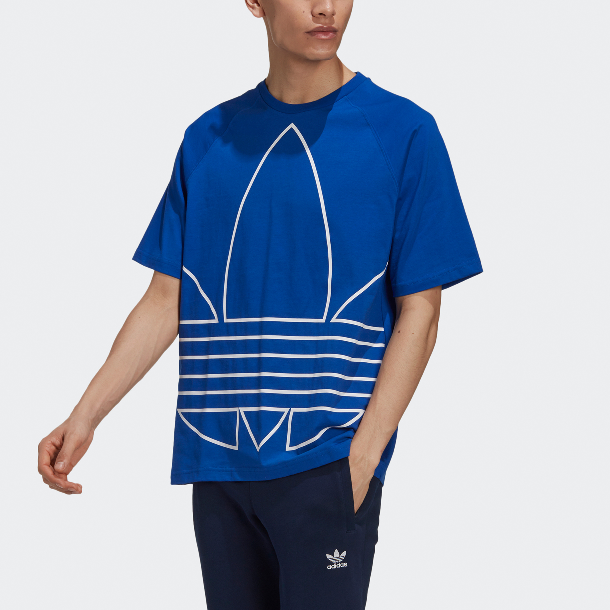 Мужская футболка adidas Big Trefoil (синяя) — фото 3