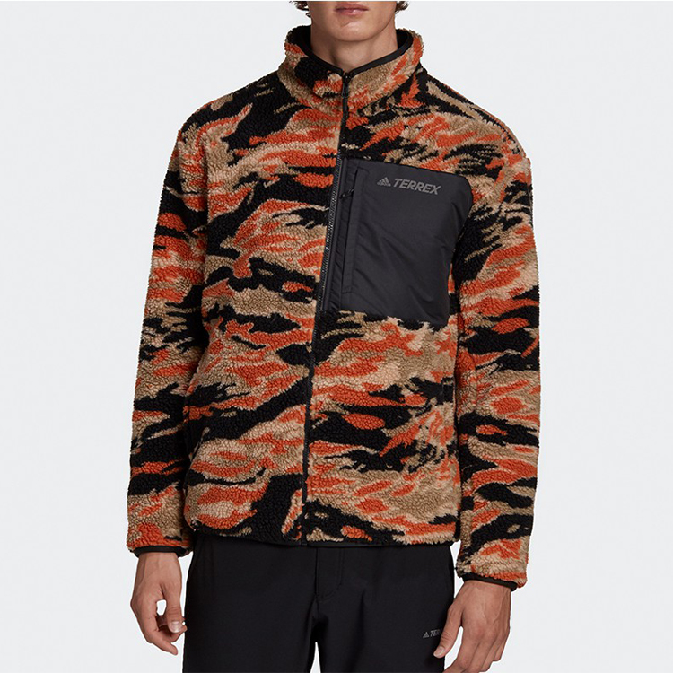 Мужская куртка adidas SHERPA Xplr F (оранжевый сплит) — фото 4