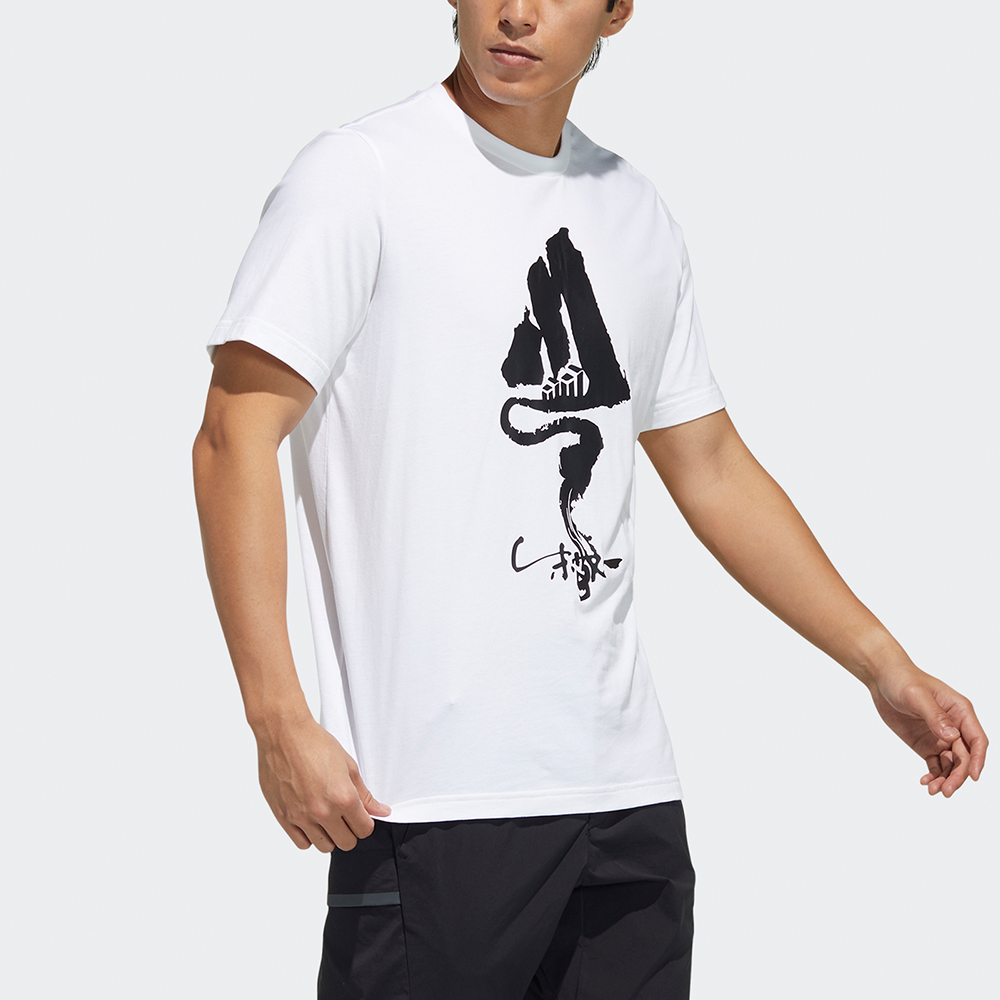 Мужская футболка adidas ZJY GFX SS Tee1 (белая) — фото 6
