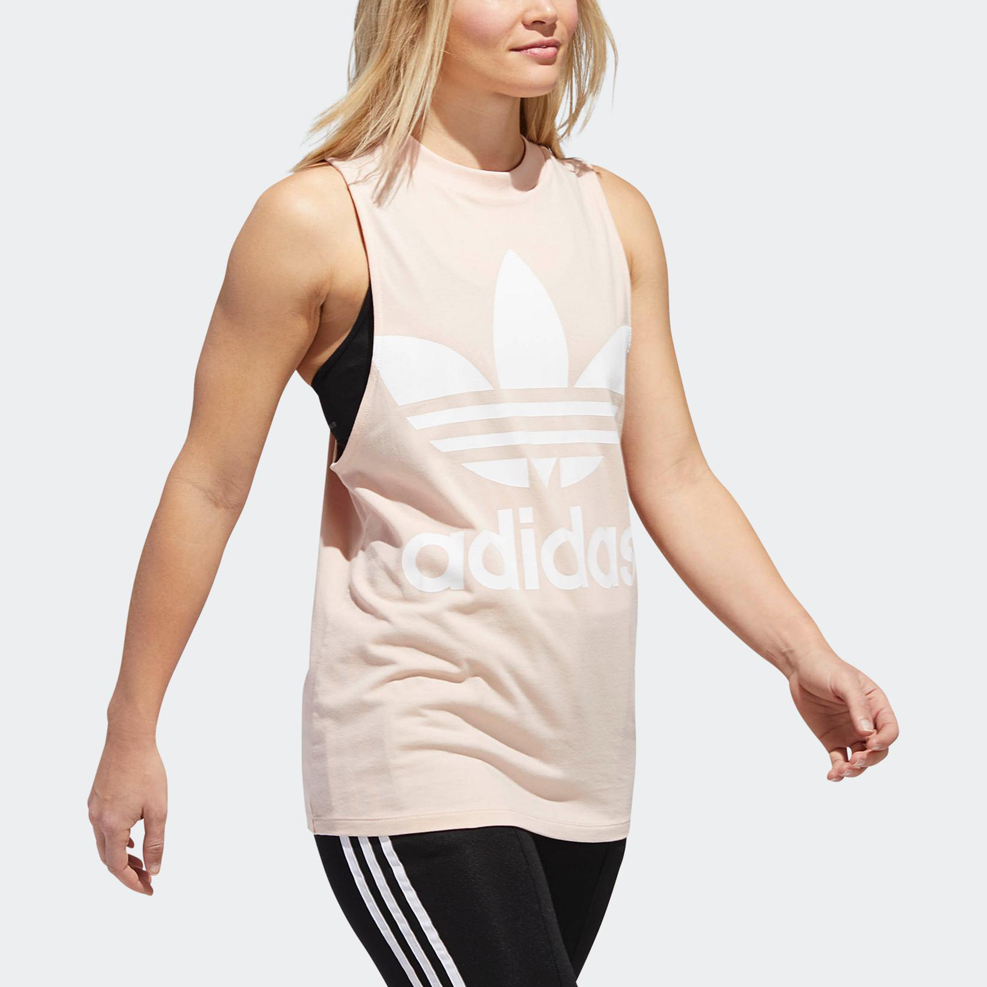 Женская майка adidas originals Trefoil Tank (розовая) — фото 5