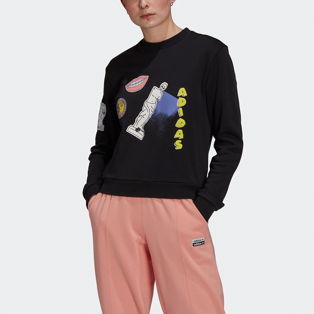 Женская толстовка adidas originals Sweatshirt (черная) — фото 2