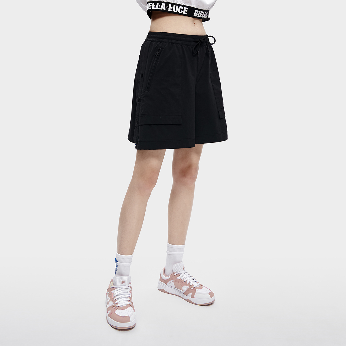 FILA FUSION Sports Shorts Women’s Pitch Black Moderate Woven Shorts