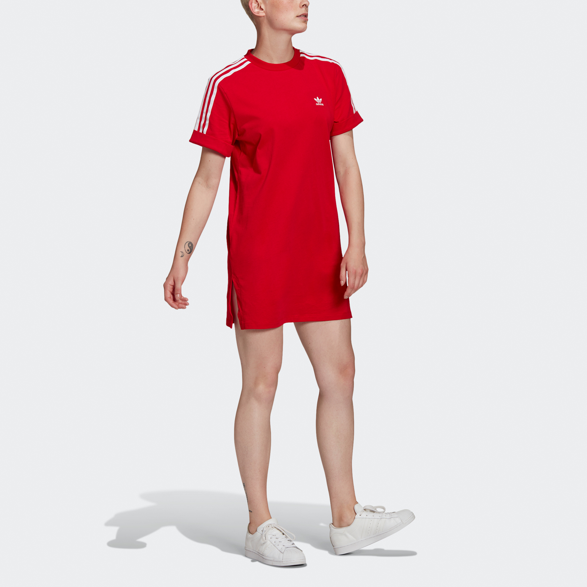 Женское платье adidas originals Tee Dress (красное) — фото 2