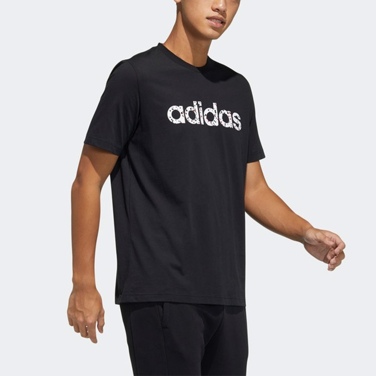 Мужская футболка adidas neo M Basc Tee LogoT (черная) — фото 4