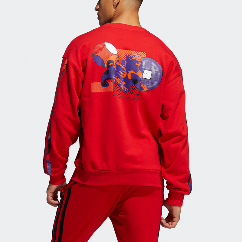 Мужское худи adidas Mic Gfx Crew (алое) — фото 2