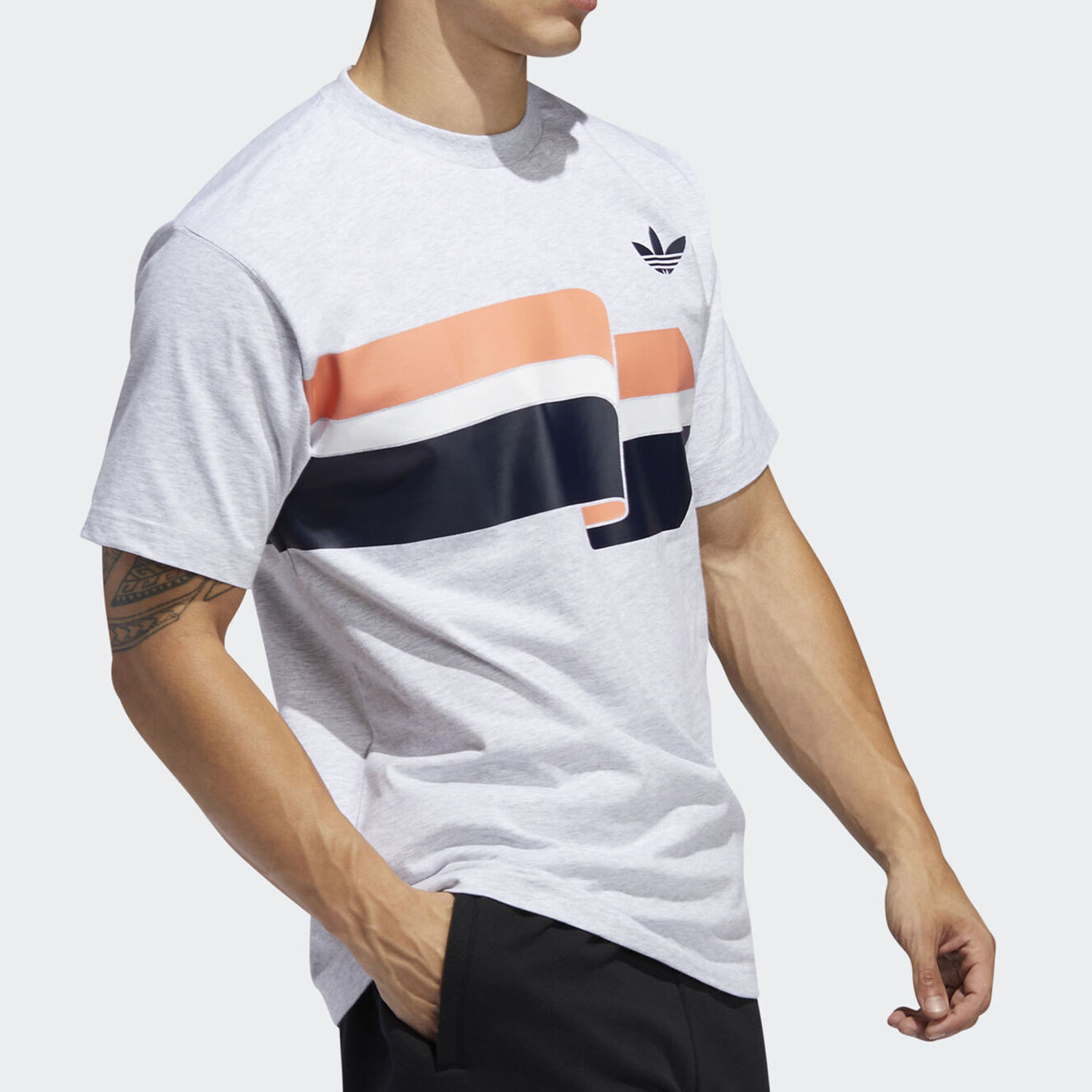 Мужская футболка adidas originals Trefoil (серая) — фото 5