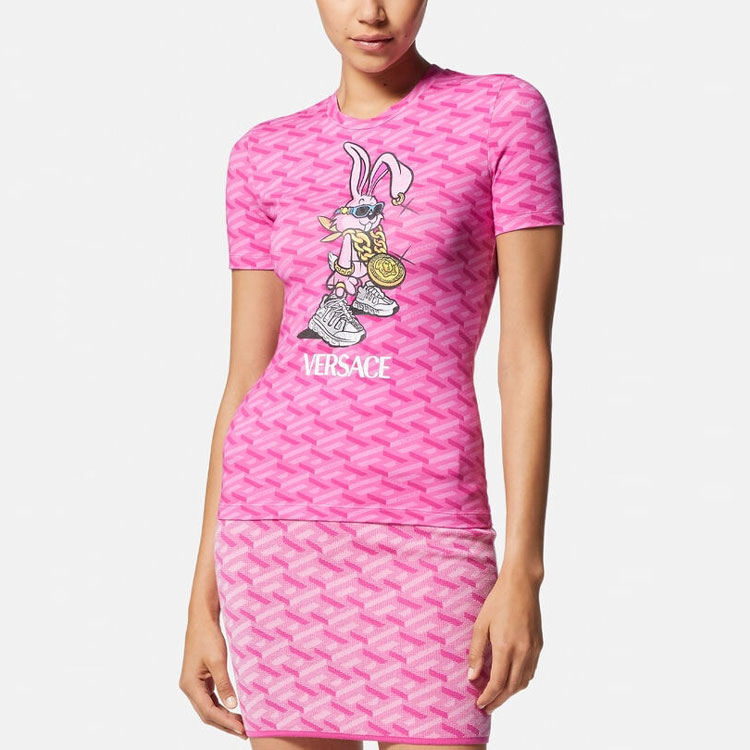 Футболка Versace SS23 Logo T (розовый) — фото 3