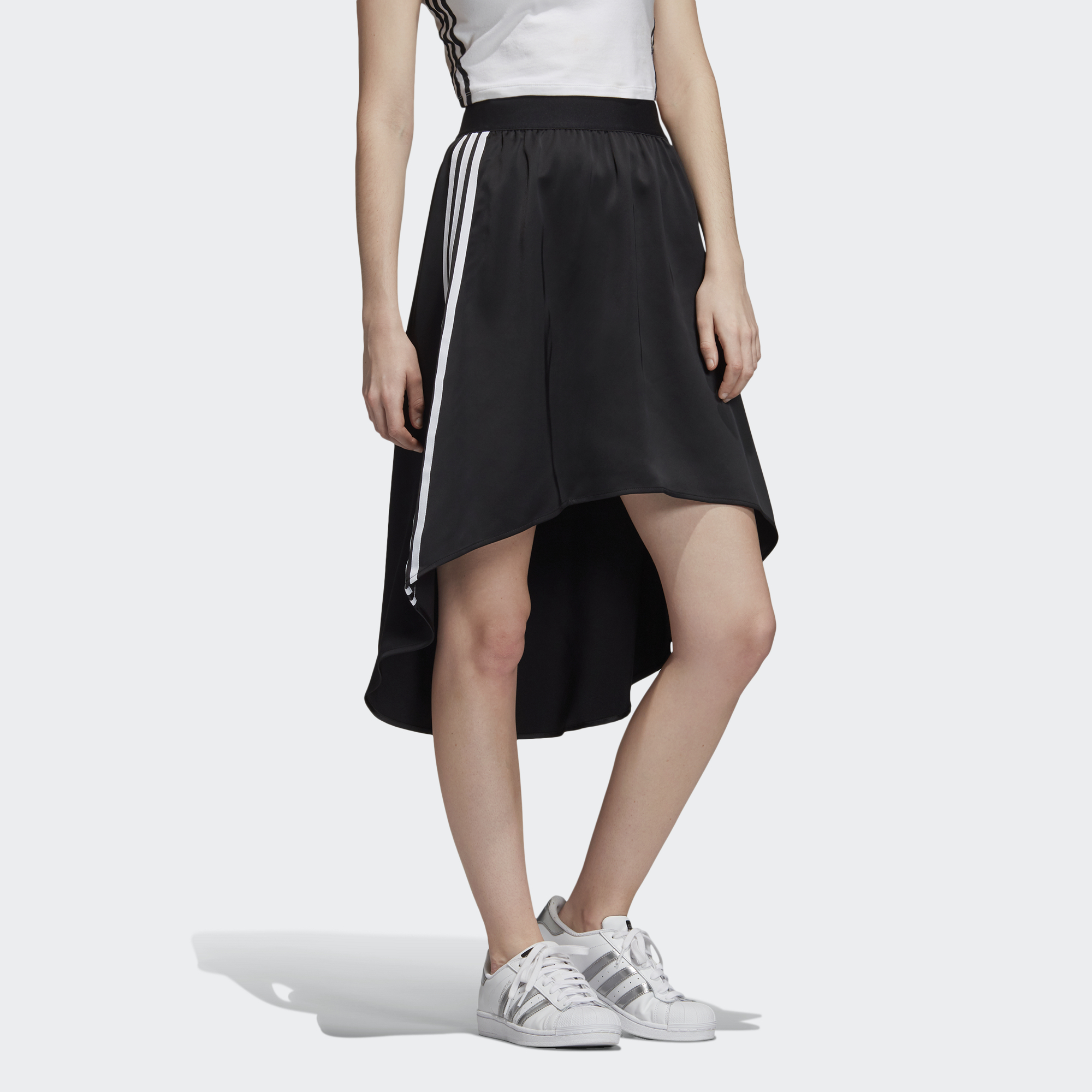 Женская юбка adidas originals Satin Skirt (черная) — фото 4