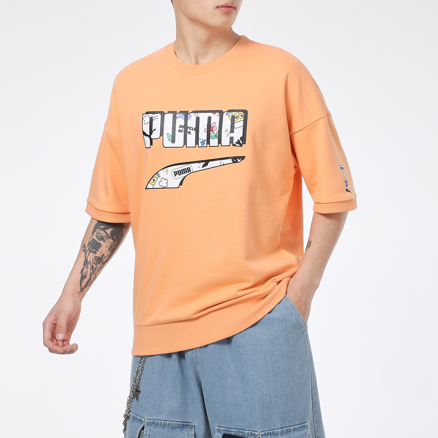 Мужская футболка PUMA Essentials (оранжевая) — фото 5