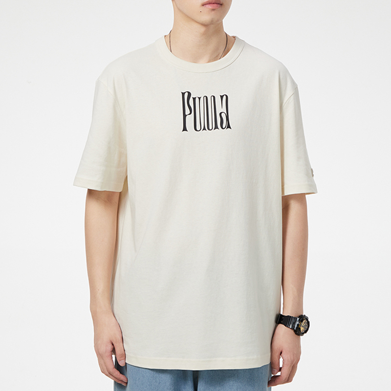 Мужская футболка PUMA С принтом (бежевая) — фото 4