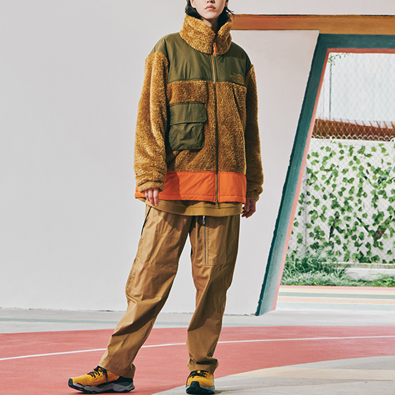 THE NORTH FACE Kazuki Kuraishi Fleece Tops Unisex Brown Stand Collar Moderate