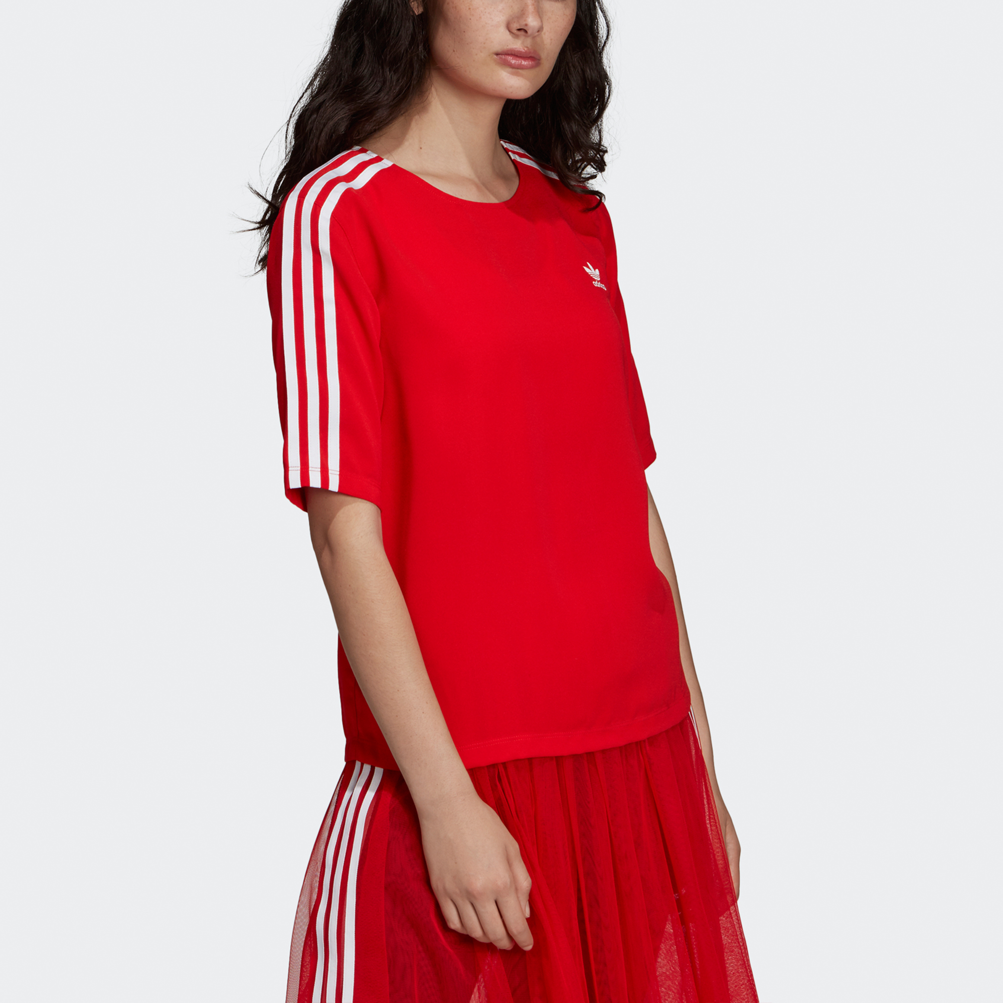 Женская футболка adidas originals 3-Stripes Tee (красный) — фото 5
