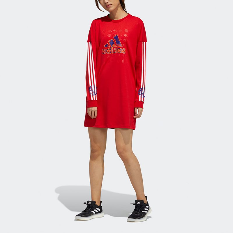 Женское худи adidas CNY Сollection (красное) — фото 2