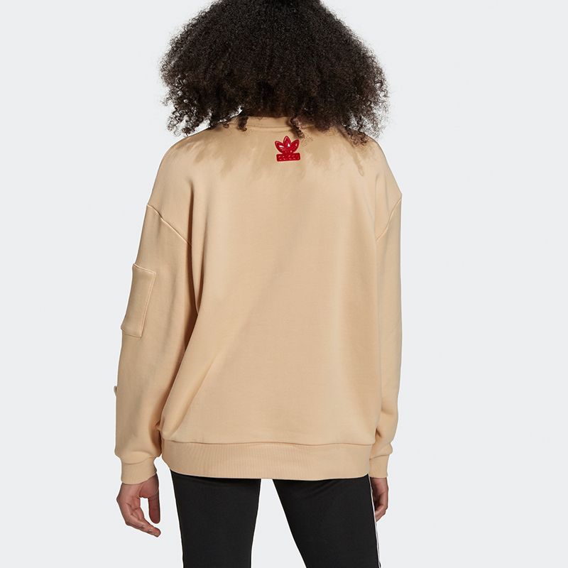 Женское худи adidas originals Vday Crew (янтарно-желтое) — фото 5