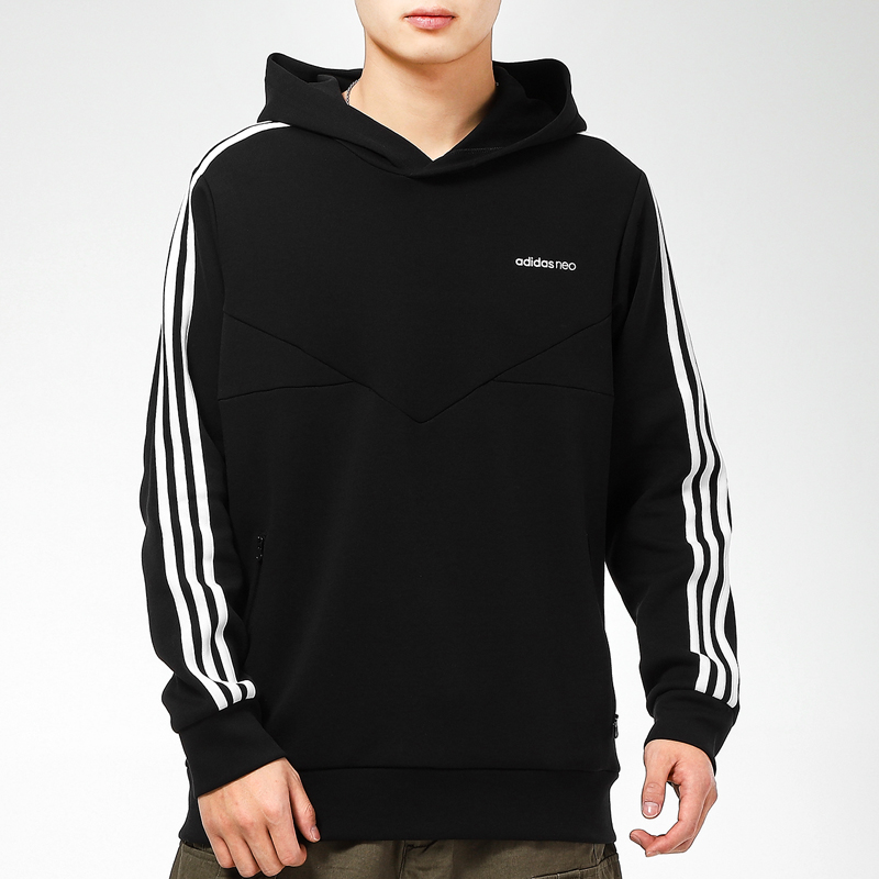 Мужское худи adidas neo (черное) — фото 4