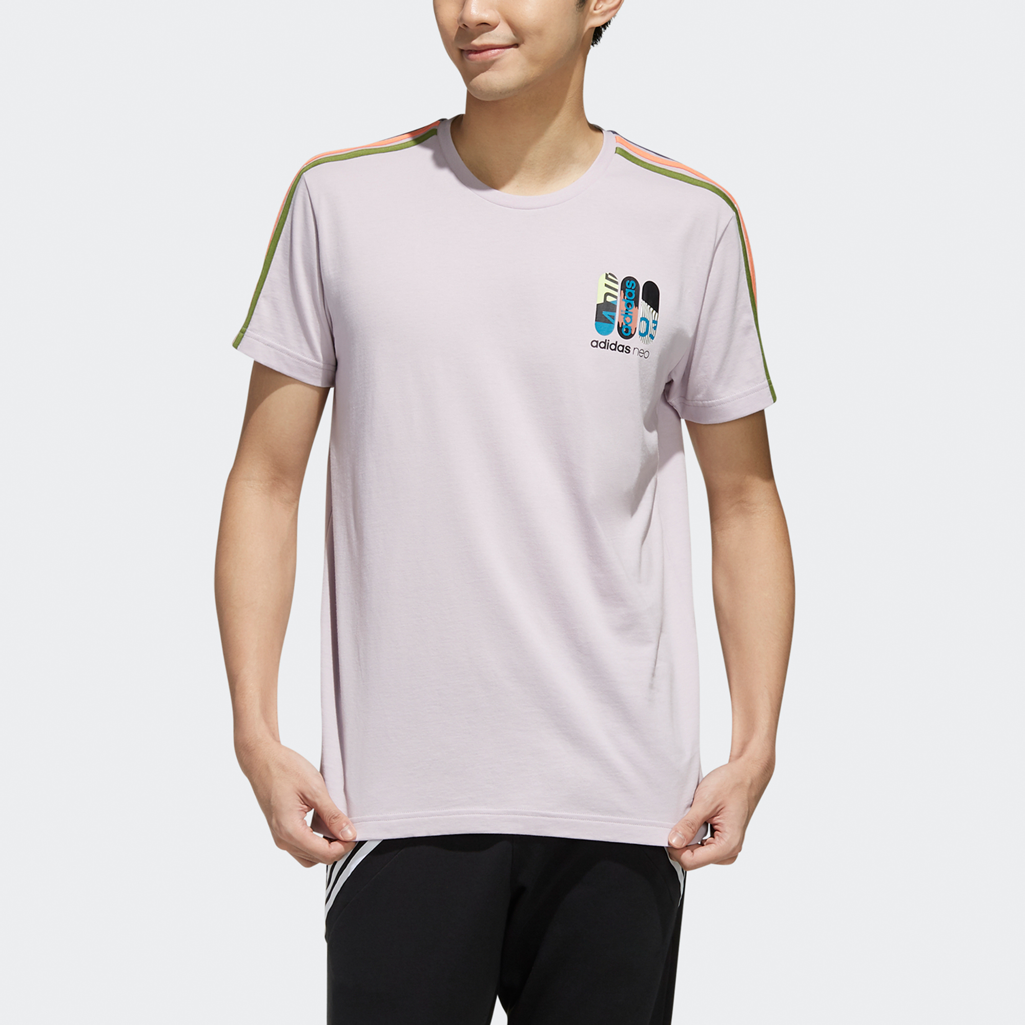 Мужская футболка adidas neo T (фиолетово-розовая) — фото 3