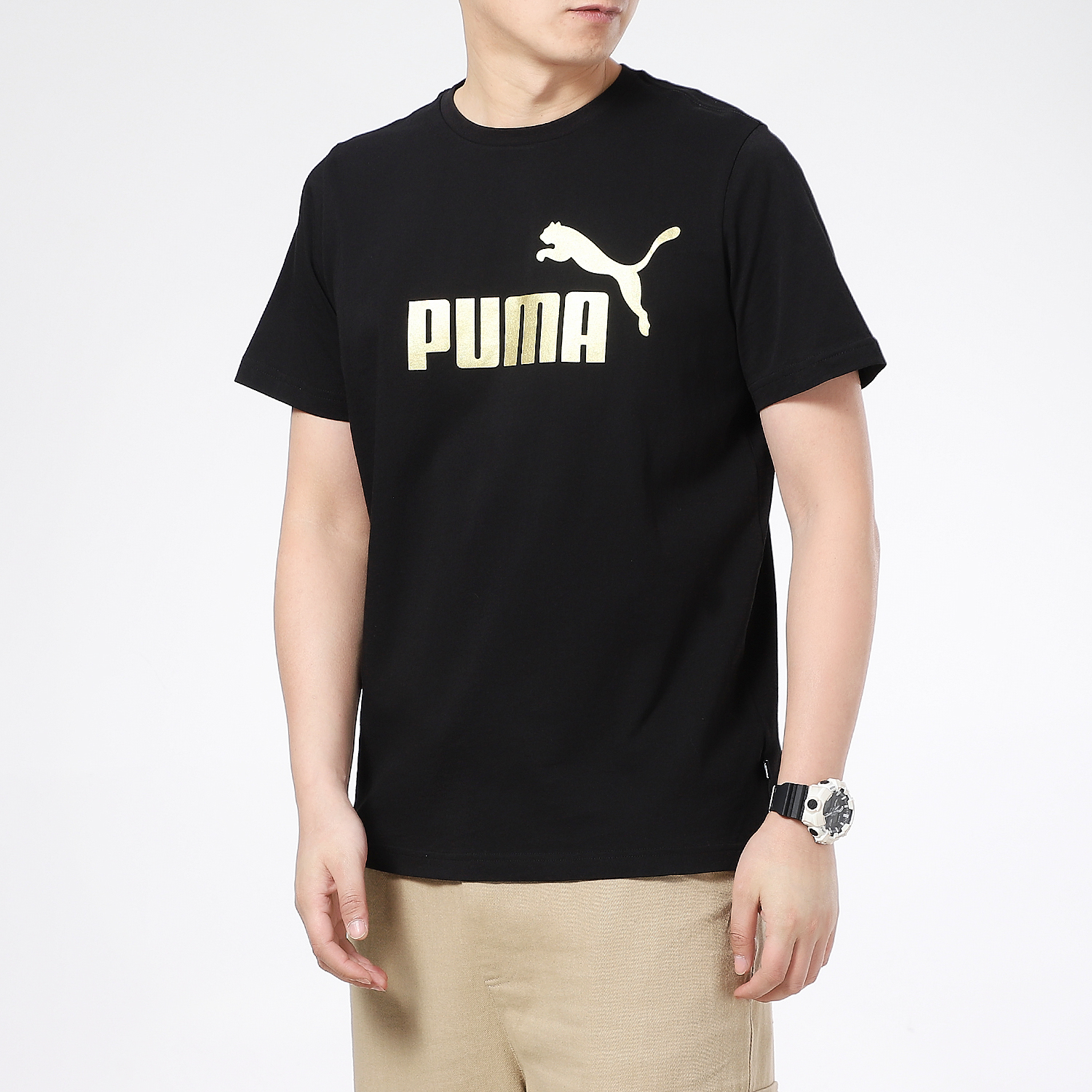 Мужская футболка PUMA Logo (черная) — фото 5