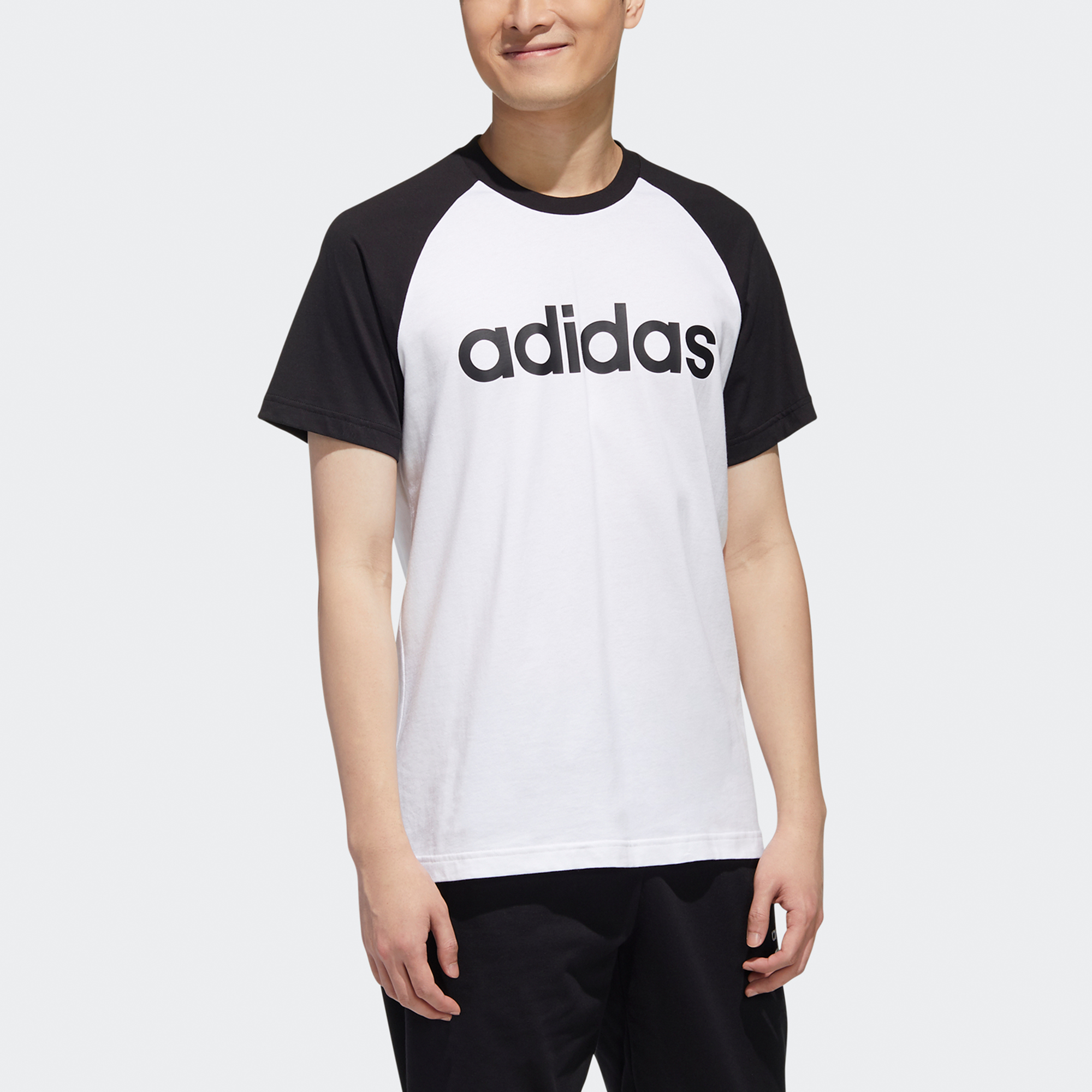 Мужская футболка adidas neo M Esntl Rgln T LogoT (белая) — фото 3