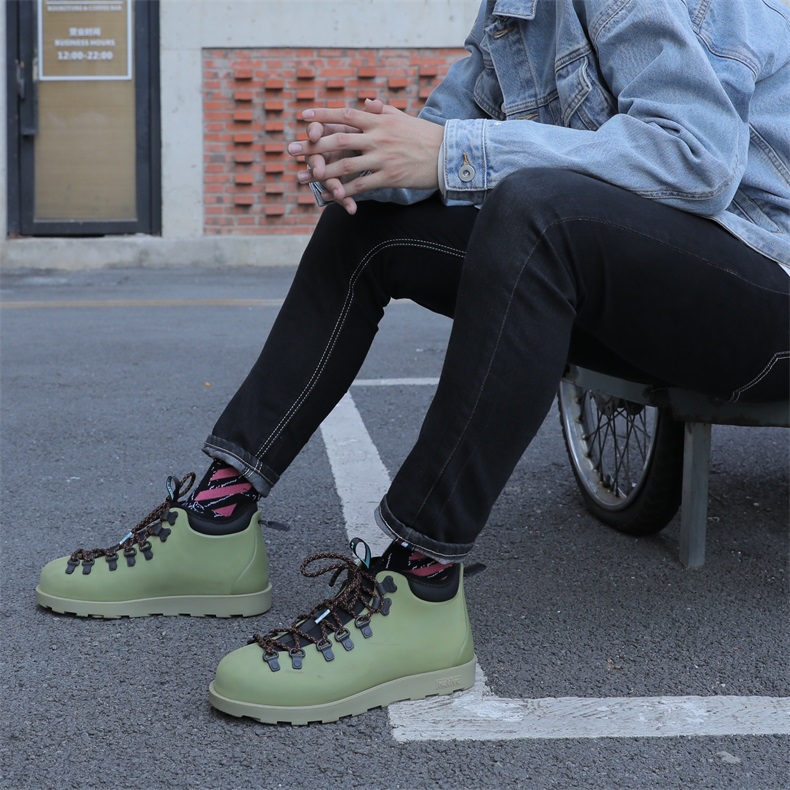 Native Shoes Combat Boots Unisex Army Green