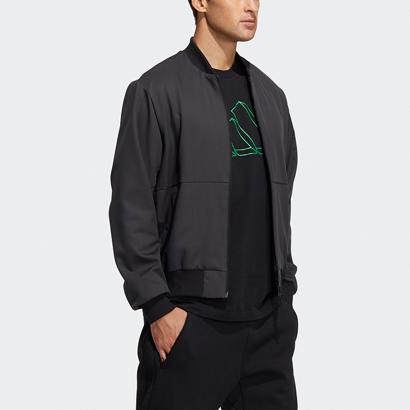 Мужская куртка adidas Fi Jkt Wv Bomb (черная) — фото 5