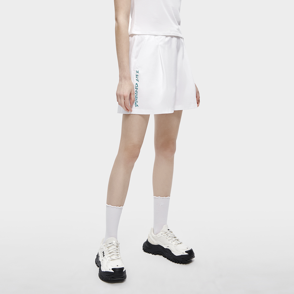 FILA FUSION BASEBALL Sports Shorts Women’s Standard White Moderate Woven Shorts