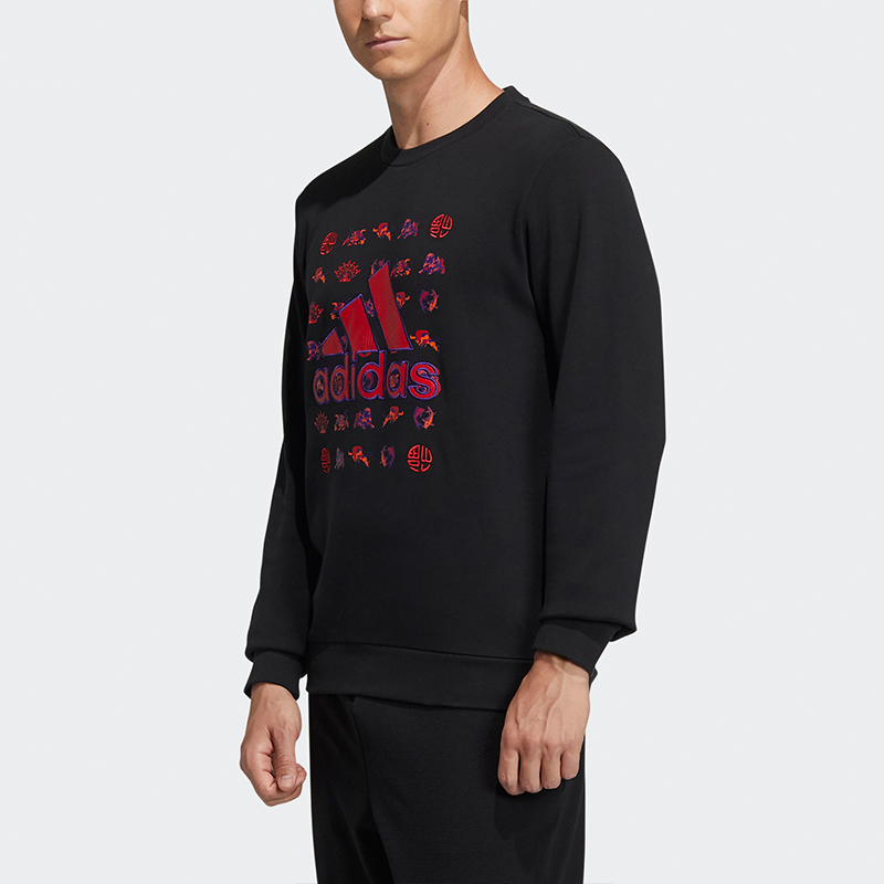 Мужское худи adidas CNY Gfx Swt Un Logo (черное) — фото 4