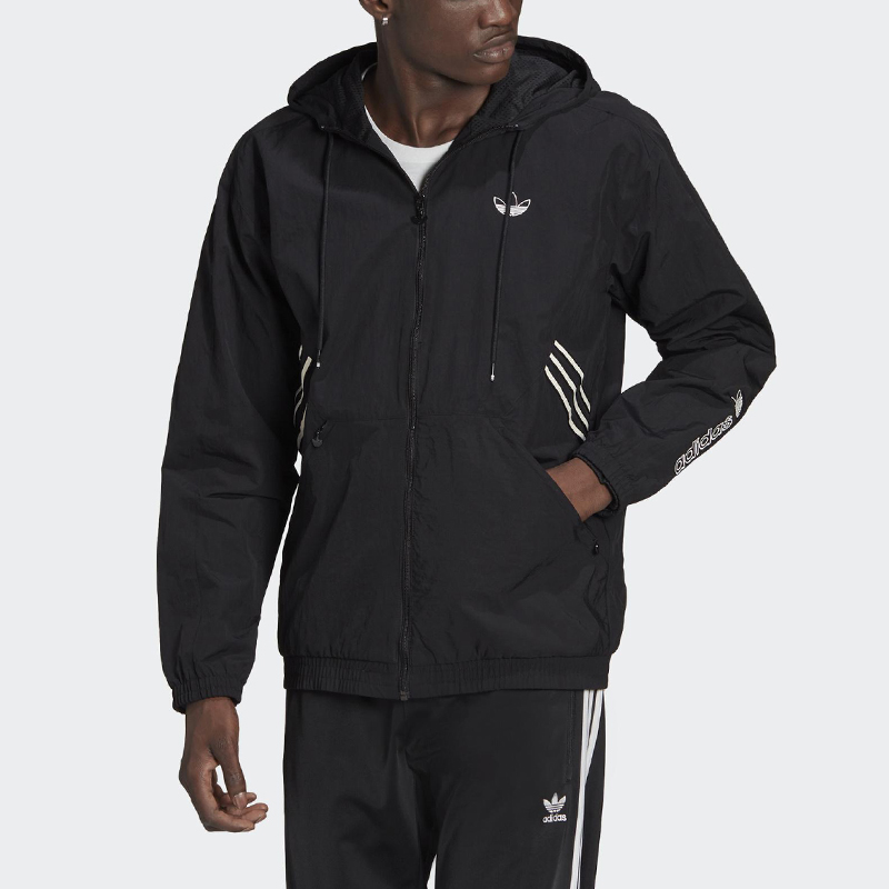 Мужская куртка adidas SPRT Arc Windbreaker (черная) — фото 2