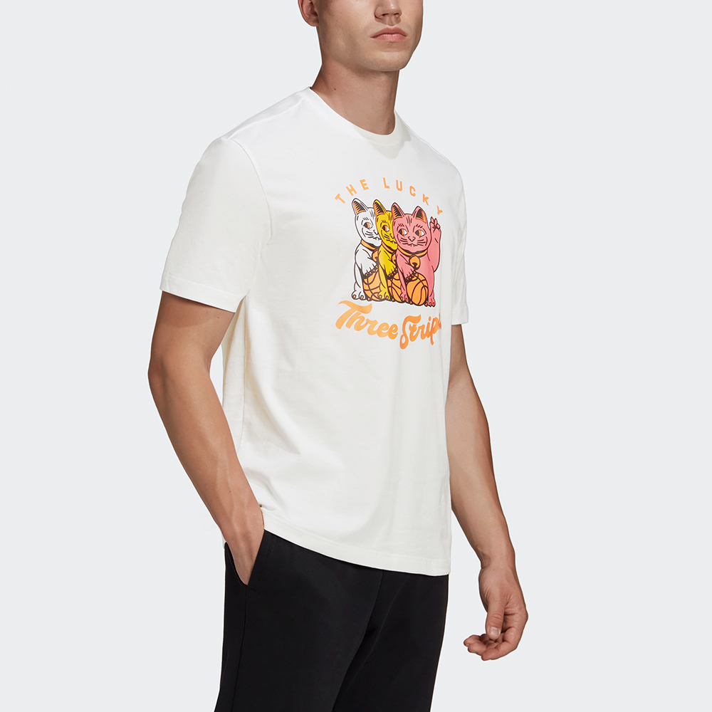 Мужская футболка adidas 3 Cats Graphic (белая) — фото 4