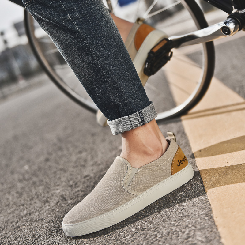 Jeep Top Grain Cow Leather Low top Casual Shoes Men's Sand