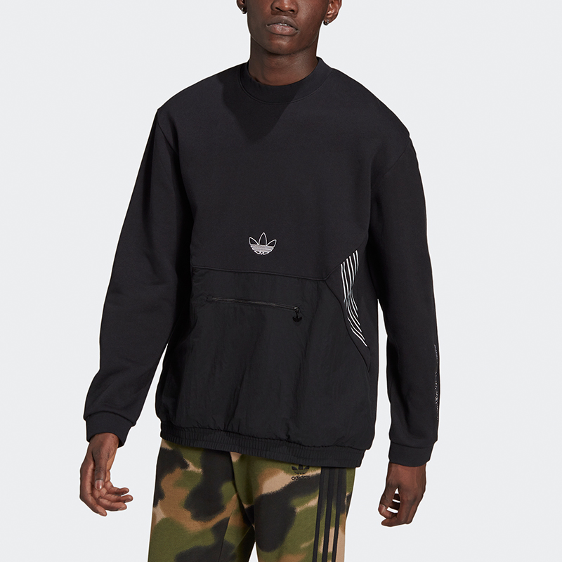 Мужское худи adidas originals Sprt Arc Crew (черное) — фото 2