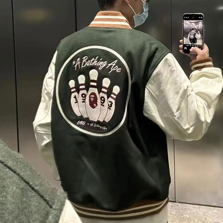 Мужская куртка A BATHING APE x END (бело-зеленая) — фото 4