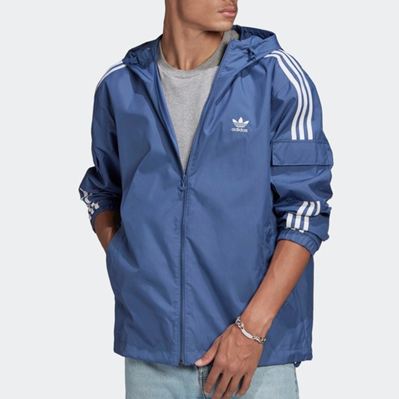 Мужская куртка adidas originals 3-Stripes (синяя) — фото 3