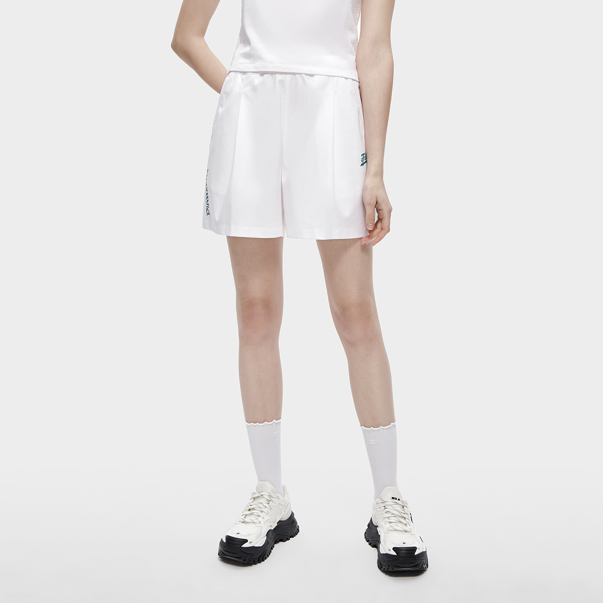 FILA FUSION BASEBALL Sports Shorts Women’s Standard White Moderate Woven Shorts