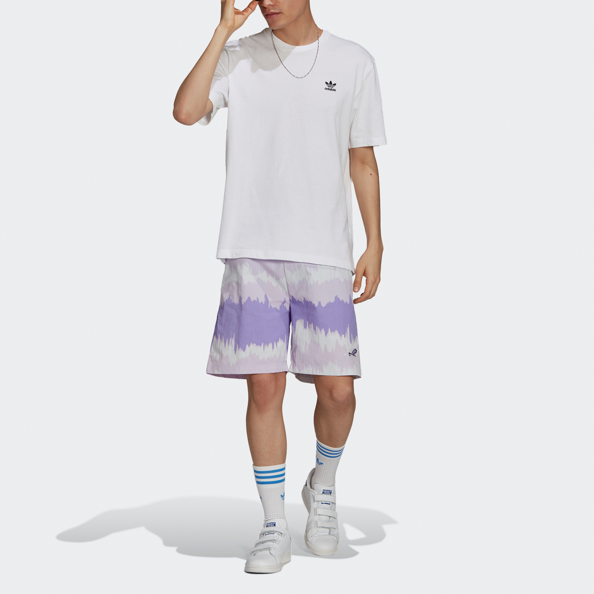 Мужские шорты adidas originals (фиолетовые) — фото 2