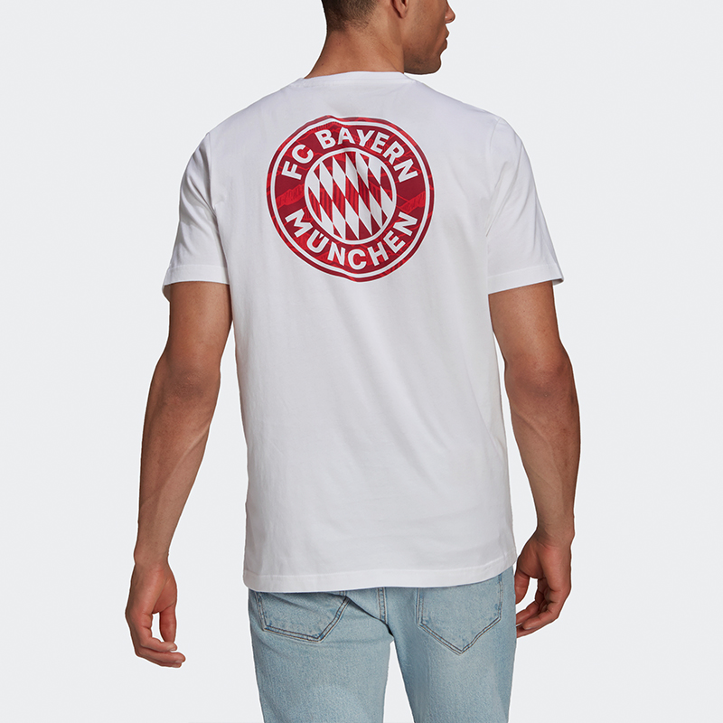 Мужская футболка adidas Fcb Str Tee (белая) — фото 5