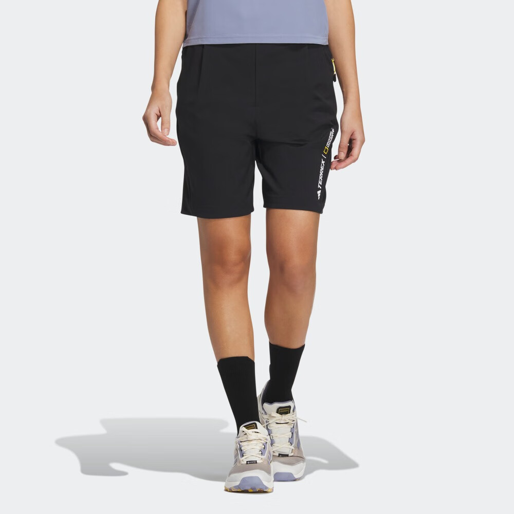 Adidas National Geographic Co Branded Section Sports Shorts Women’s Black Moderate Tight Pants