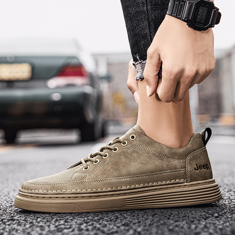 Jeep Low top Skateboard Shoes Men's Camel