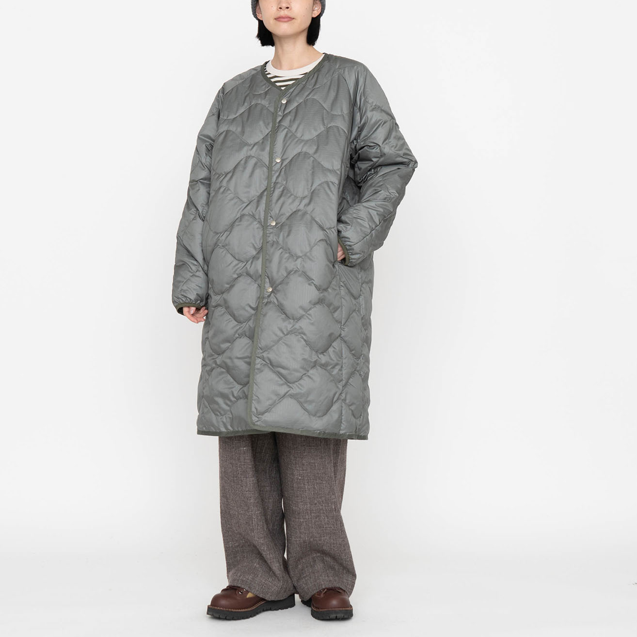 Мужская куртка nanamica REVERSIBLE DOWN COAT (черная) — Черный — фото 3