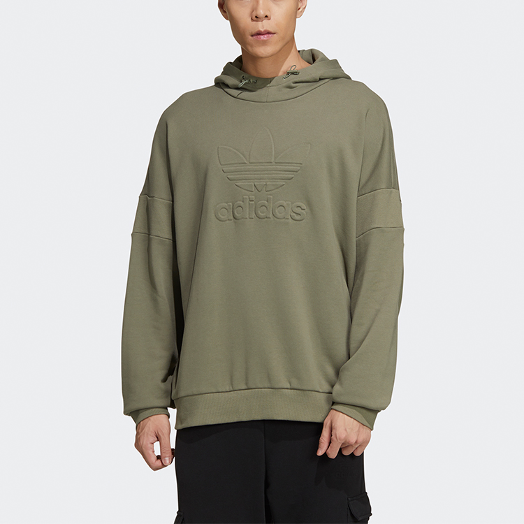 Мужское худи adidas originals Embossed hoodie (зеленое) — фото 3