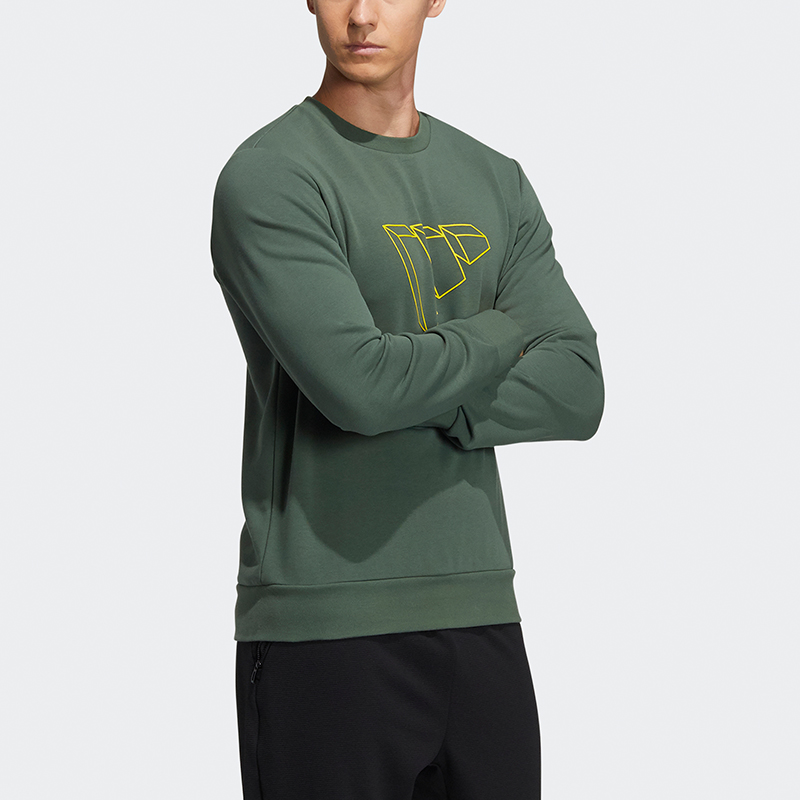 Мужская худи adidas Fi Swt Ft Bos (зеленая) — фото 6