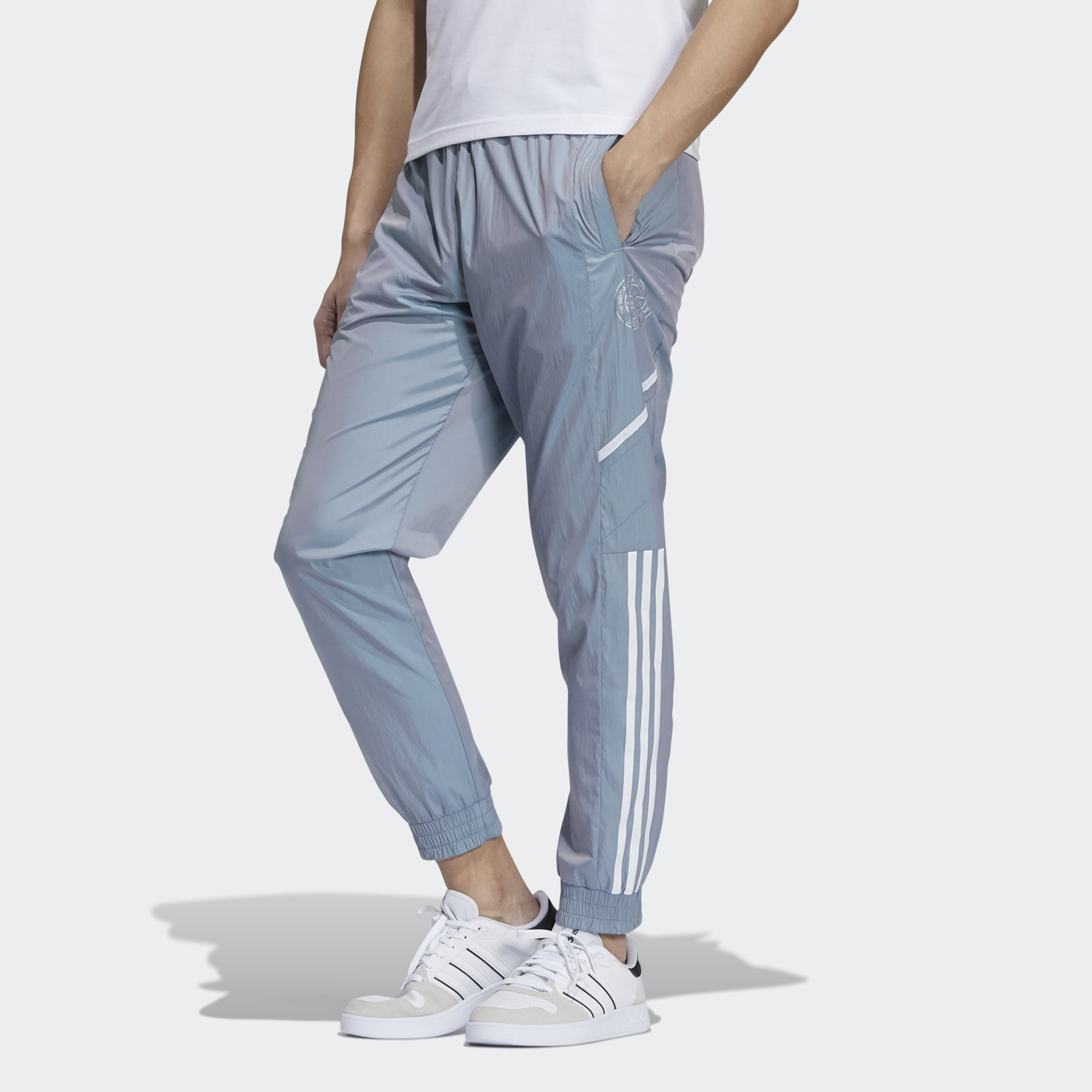 Мужские штаны adidas neo (светло-серые) — фото 2