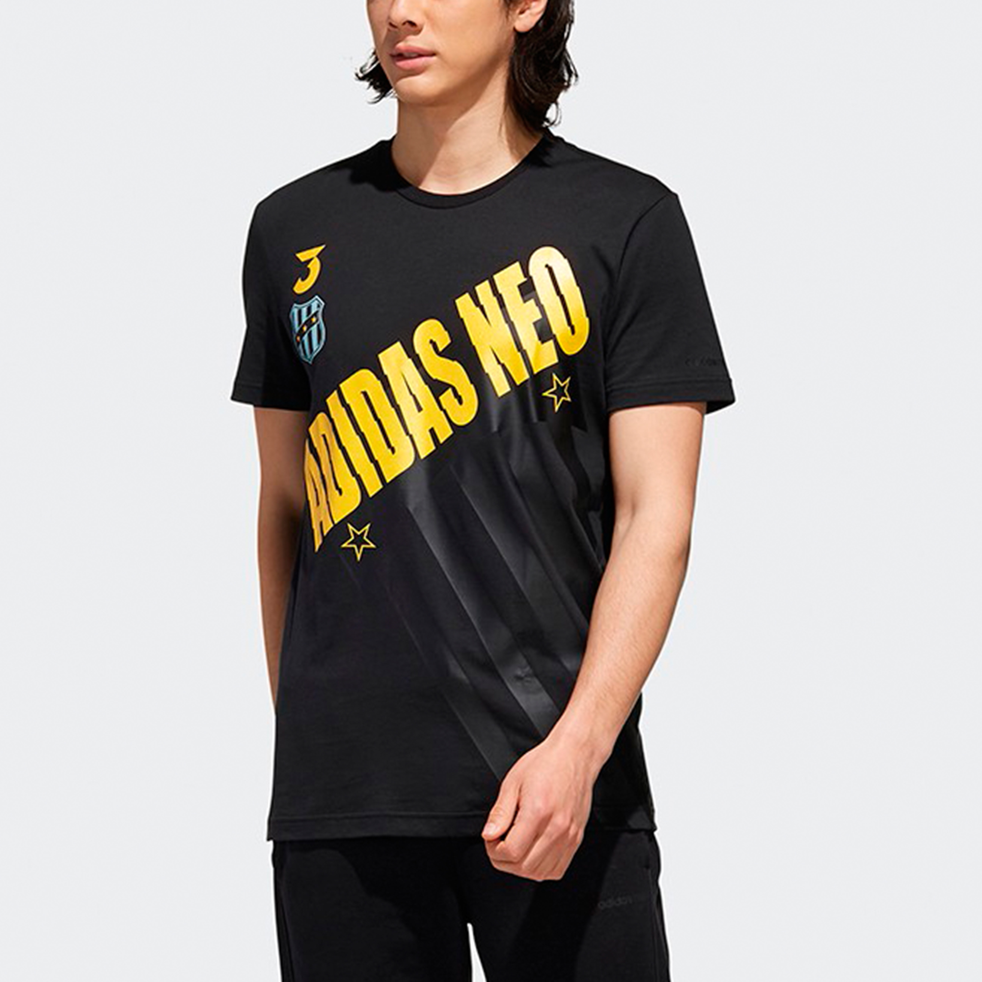Мужская футболка adidas neo (черная) — фото 4