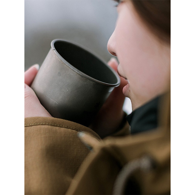 Snow Peak Outdoor Water Equipment 300ml Camping Single Layer Titanium Cup 76.2*82mm