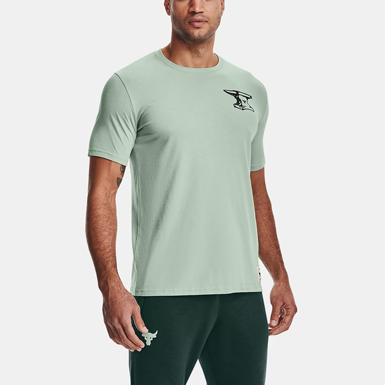 Мужская футболка Under Armour Project Rock T (светло-зеленая) — фото 5