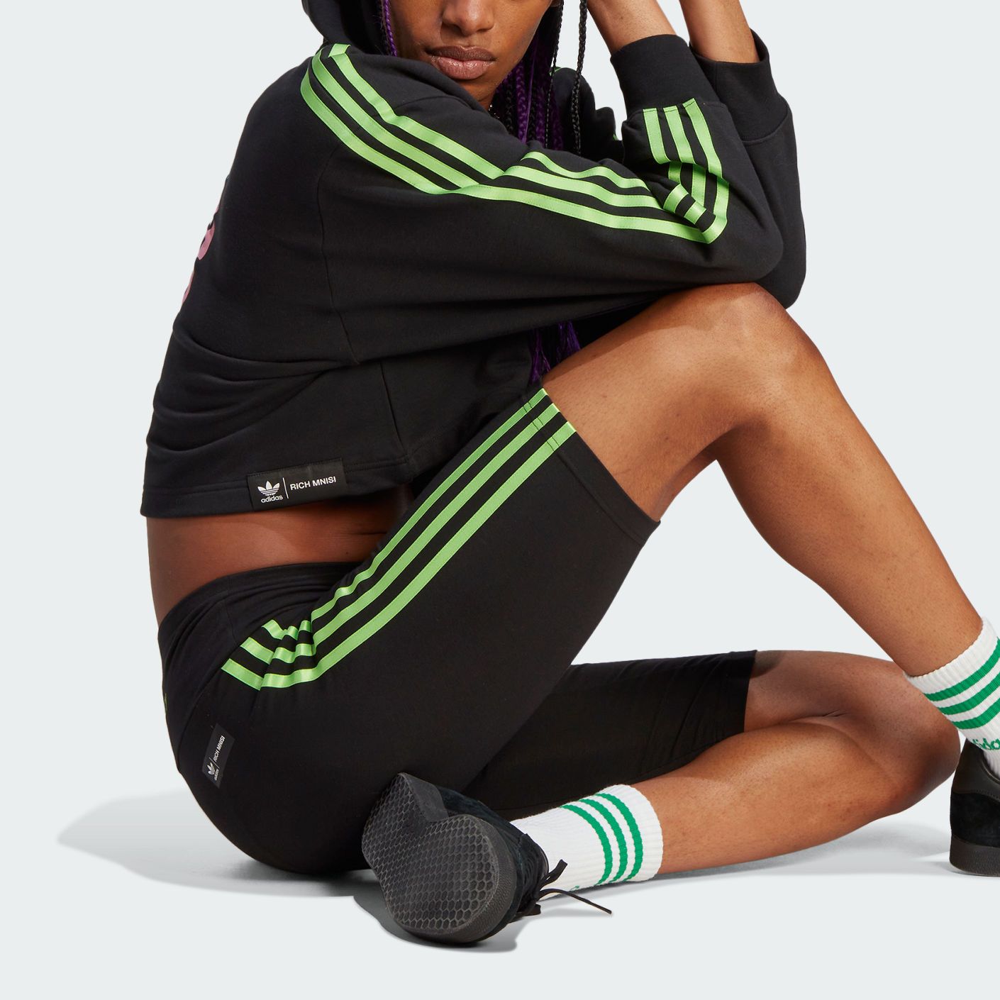 Adidas Originals Rich Mnisi Sports Shorts Women’s Black Moderate Tight Pants
