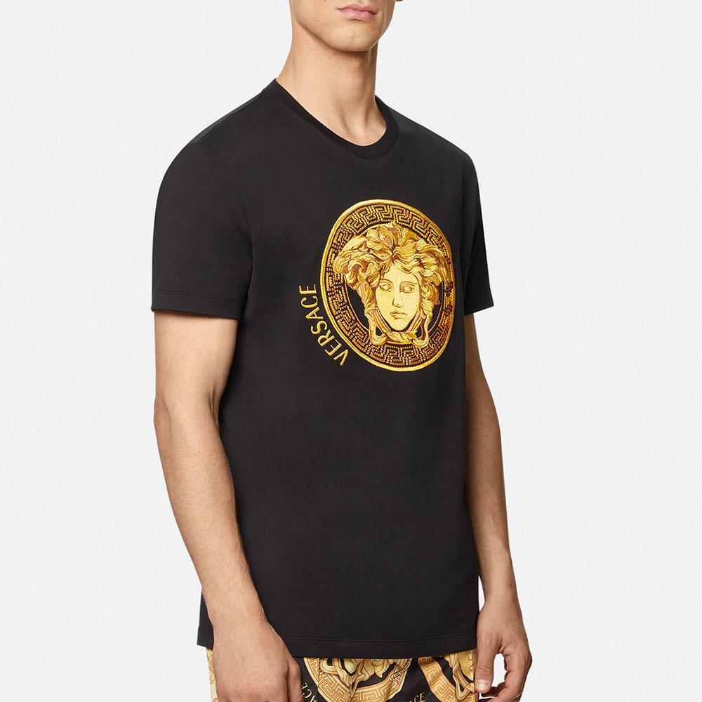Мужская футболка Versace Medusa (черная) — фото 3