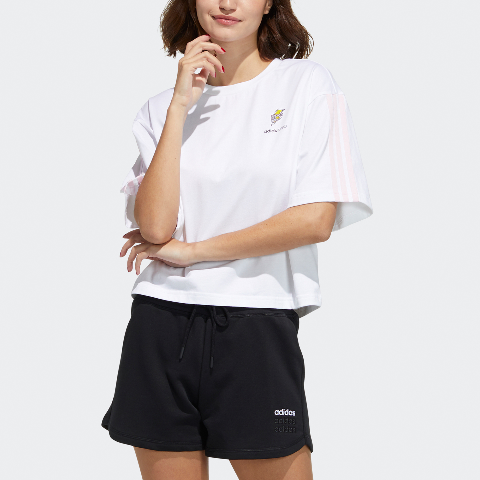 Женская футболка adidas neo W Fav May Tee 1 (белые) — фото 2